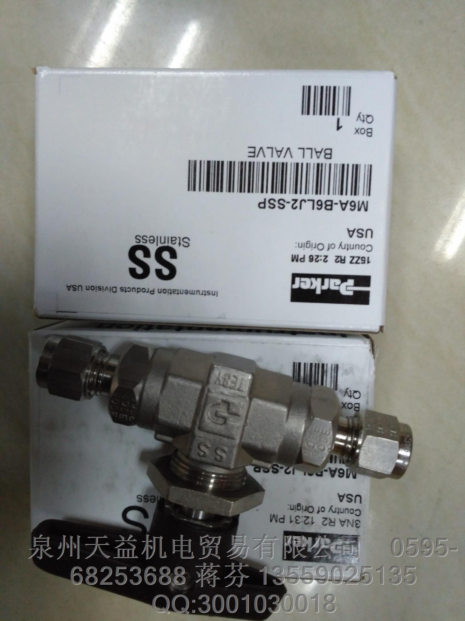 美國(guó)派克PARKER  一級(jí)代理   M6A-B6LJ2-SSP